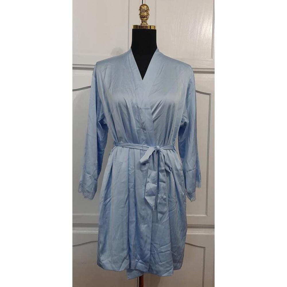 NEW Women's I.N.C. International Concepts Pale Blue Robe Sz XS Retail $59.50